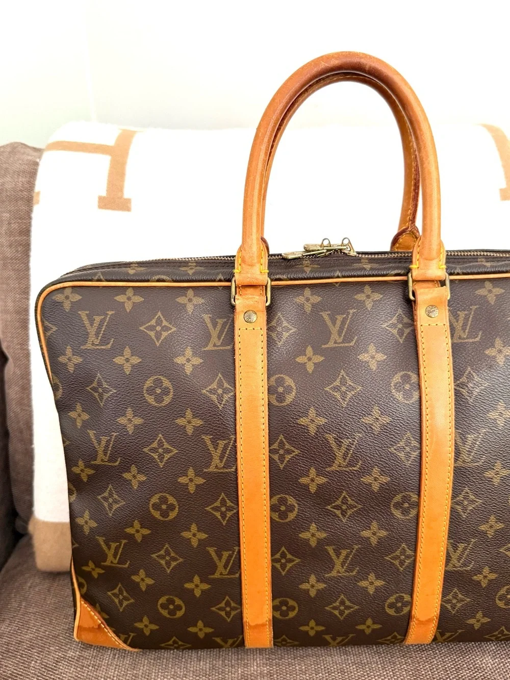 Authentic Louis Vuitton Porte Documents Voyage unisex bag M53361 brown LV